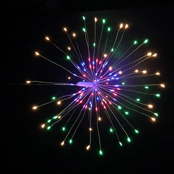 Vianočné LED Visí Starburst String Svetlá 100-200 Led Ohňostroj Víla Garland Vianočné osvetlenie Pre vonkajšie Strany Home Decor