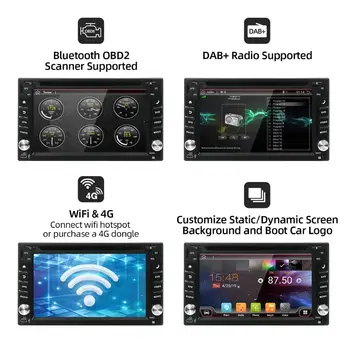 2 din Android 10 autorádia magnetofón stereo Pre Univerzálne 2din autoradio auto dvd, GPS Navigácie Volantu, Wifi Mapu