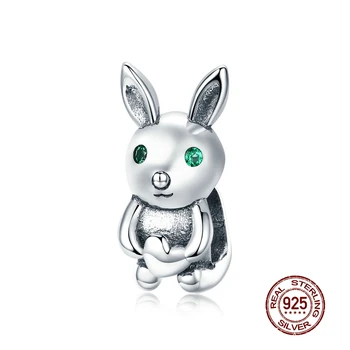 MOWIMO Krásne Zajac Kúzlo Fit Originálny Strieborný Náramok 925 Sterling Silver Skákanie Bunny Korálky Prívesok Módne Šperky BNC169
