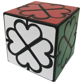 Cuberspeed LanLan 4 Leaf Clover Srdce Magic Black Cube Puzzle, Hračky