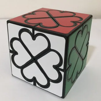 Cuberspeed LanLan 4 Leaf Clover Srdce Magic Black Cube Puzzle, Hračky
