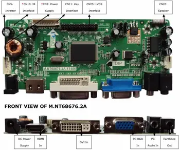 Yqwsyxl riadiacej Dosky Monitora Držiak pre B140XTN02.0 B140XTN02.3 HDMI+DVI+VGA LCD LED displej Regulátora Rada Ovládač