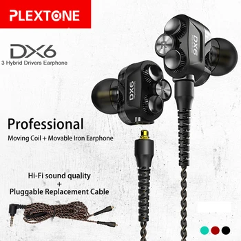 PLEXTONE DX6 Profesionálne Kovov V Uchu Káblové Slúchadlá 3,5 mm Šport bluetooth Headset hráč S mic pk razer Hammerhead pro V2