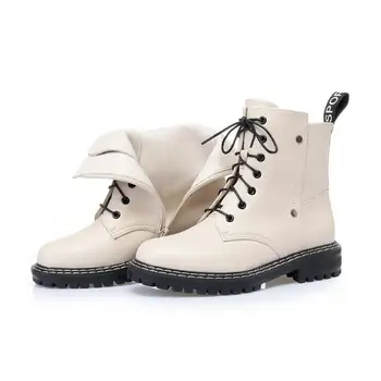 MORAZORA 2021 Nové Originálne kožené čižmy ženy teplé vlny zimné topánky ženské topánky šnurovacie módne hustú srsť, členkové topánky