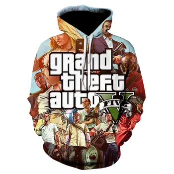 Móda 3D hoodies Anime Bunda Grand Theft Auto Hry GTA 5 Autor Slávnej Značky Mužskej módy Kabát Zábavné hoodie mužov oblečenie