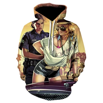 Móda 3D hoodies Anime Bunda Grand Theft Auto Hry GTA 5 Autor Slávnej Značky Mužskej módy Kabát Zábavné hoodie mužov oblečenie