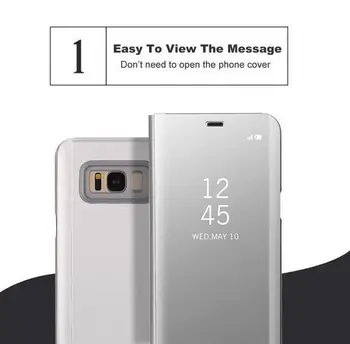 S9 plus puzdro pre Samsung s9 puzdro Flip jasné zrkadla kryt pre samsung galaxy s9 s8 plus s6 s7 okraji poznámka 8 9 prípade capa