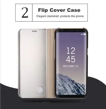 S9 plus puzdro pre Samsung s9 puzdro Flip jasné zrkadla kryt pre samsung galaxy s9 s8 plus s6 s7 okraji poznámka 8 9 prípade capa