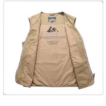Plus veľkosť 7XL 8XL 9XL značky vesty pre mužov multi-vrecká vojenský plášť bez rukávov safari taktické fotografie riaditeľ vesta