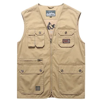 Plus veľkosť 7XL 8XL 9XL značky vesty pre mužov multi-vrecká vojenský plášť bez rukávov safari taktické fotografie riaditeľ vesta