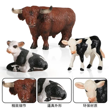 Simulácia Akčné Figúrky hospodárskych Zvierat Model Mlieka Kravy Hydinu, Dobytok, Teľa Bull PVC Modely Kolekcie Deti Hračky