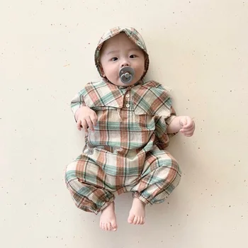MILANCEL dieťa remienky baby leta remienky Anglicko štýl baby boy šaty kombinézach s voľným klobúk