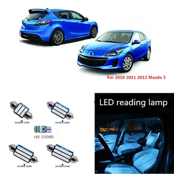 9Pcs Auto LED Žiarovky Interiéru Svetlo Držiak Pre Mazda 3 Sedan 2010 2011 2012 Mapu Dome batožinového priestoru Čítanie špz Biele Svetlo