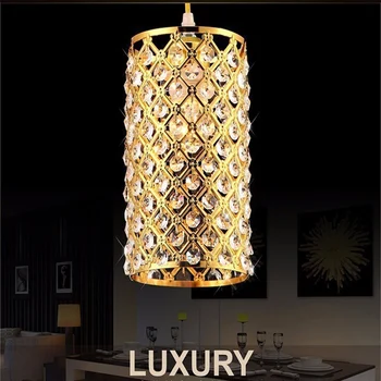 Moderné Zlaté /chróm lesk LED Krištáľový luster crystal žiarovka E27/26 Luster Osvetlenie Zariadenie Prívesok Stropné Svietidlo Crystal
