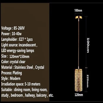 Moderné Zlaté /chróm lesk LED Krištáľový luster crystal žiarovka E27/26 Luster Osvetlenie Zariadenie Prívesok Stropné Svietidlo Crystal