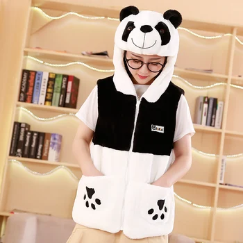 Plyšové Zvieratá Panda Vestu Oblečenie pre dospelých Detí, Vianočné Hračky Plyšové Darček pre Dievča, Deti, Plyšové Hračky