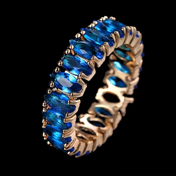 EMMAYA Očarujúce Kamenný Kruh Modrý Zirkón Módne Ženy, Svadobné Šperky, Zásnubné Prstene Bague Femme