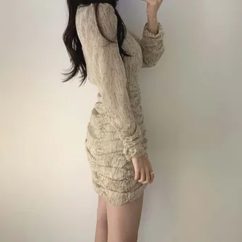Cotday V Krku Ružový Kvetinová Slim Kórejský Štýl Bežné Ženské 2020 Nové Letné Ženy Strany Vintage Sexy Mini Skladaný Šaty