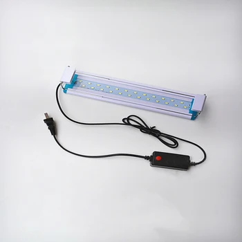 LED Akvarijné Svetlo Vodných Rastlín Lampa S NAMI Plug Super Slim Dvojradu Nepremokavé 20-50 cm Clip na Čítanie Pre akvárium