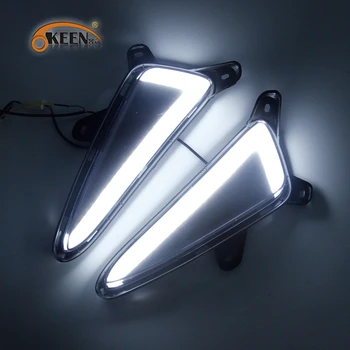 OKEEN 2 ks Auto LED Denných prevádzkových Svetla pre Toyotu CHR CH-R 2016 2017 2018 2019 Biele Denné svetlo Hmlové Svetlomety s Turn Signál Lampa