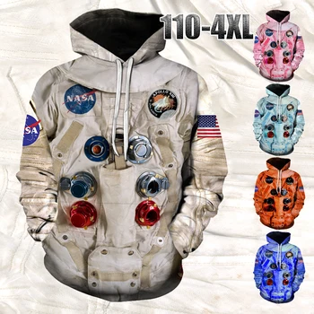Cool Vysoká Kvalita 3D Tlač Astronaut s Kapucňou, Deti, Mužov, Ženy, Unisex Cosplay Astronaut Mikina