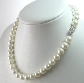 Krásne dámske Svadobné Šperky doprava> >>>> > 8 mm AAA+ Biela South Sea Shell Perly Náhrdelník 18