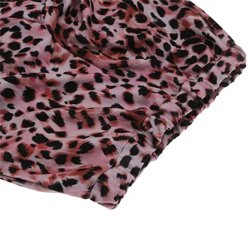 Liči Harajuku Ružová Leopard Tlač Ženy Nohavice Elastický Pás Široký Nohu Ženské Nohavice Príležitostné Voľné Jar, Jeseň Pani Dna