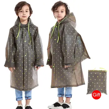 Deti detský Pršiplášť Nepriepustné Pončo EVA Kapucňou Aktovka Kryt Rainwear