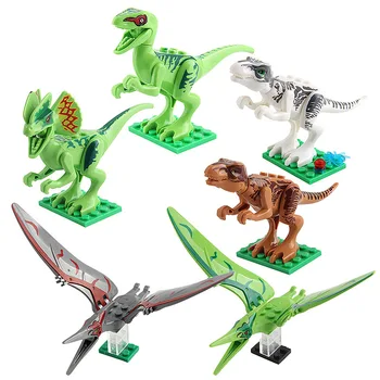 12pcs/set Jurský Sveta Dinosaurov Animal Model Plastové Stavebné Bloky Údaje Hračky Sady pre Deti