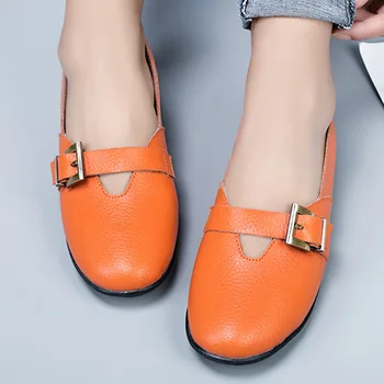 Lode dámske topánky Pracky Dizajnér Originálne kožené topánky Pre ženy Veľké veľkosti 4.5-12 Protišmykové Bytov topánky žena Jar