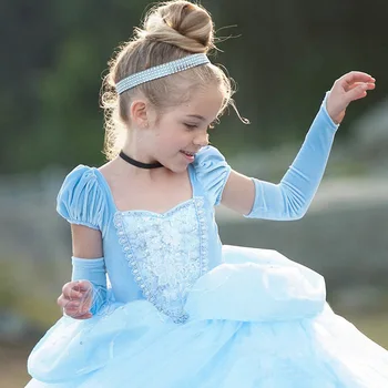 Disney Princezná Popoluška Dievčatá Šaty Deti Šaty pre Dievčatá Vianoce Zdobiť Kostým Party plesové Šaty Dievča Letné Šaty Oka