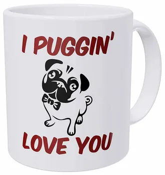 Pes Pug Som Puggin Lásku, Ktorú 11 Oz Vtipný Hrnček Kávy
