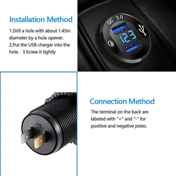 Rýchle Nabíjanie 3.0 Duálny USB Nabíjačka do Auta S LED Displej Mobilného Telefónu Auto-Nabíjačku Zásuvka pre iPhone Samsung Xiao Auto Poplatok