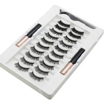 10 Ks Magnetické Falošných Rias Očné Linky, Pinzety Nastaviť Prírodné Make-Up A Oslňujúci Kúzlo Falošných Rias Eye Make-Up Nástroj