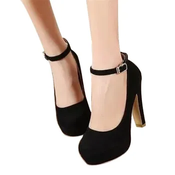 2019 nové dámske topánky čierne guľaté hlavy vysoké podpätky hrubé s plytkým úst vysoké podpätky trend ultra vysoké podpätky ženské topánky