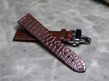 High-end Krokodílej Kože Aligátora Sledovať Kapela Popruh pre Luxusné Watches16 18 19 20 21 22 mm Ručné Motýľ pracky Náramok