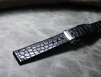 High-end Krokodílej Kože Aligátora Sledovať Kapela Popruh pre Luxusné Watches16 18 19 20 21 22 mm Ručné Motýľ pracky Náramok