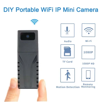 Nové HOBBY Prenosný WiFi Mini IP Kamera 1080P HD P2P Bezdrôtový Mikro Kamera Videokamera videorekordéra Podpora Vzdialeného Zobraziť TF Karty