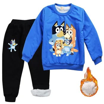 2020 módne Karikatúry Chlapec Dievča bingo bluey Oblečenie Set Luxusný sveter+ Nohavice Detí Dieťa zimné Mikina Kabát, Nohavice, Topy