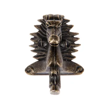 4Pcs Antické Bronzové Konské Hlavy Šperky Darčeka Dreva Prípade Dekoratívne Nohy Nohy Rohu Chránič 39*24mm