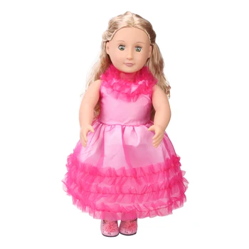 Bábiky oblečenie Elegantný 3 farba princezná večerné šaty hračka príslušenstvo fit 18-palcové Dievča bábiku a 43 cm bábiky baby c415