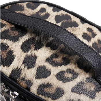 PURDORED 1 Pc Leopard Kozmetická Taška PU Kožené Ženy Veľkú Kapacitu, Aby Do Vrecka, Barel, Tvarované Cestovné Organizátor Taška Krásy Prípade