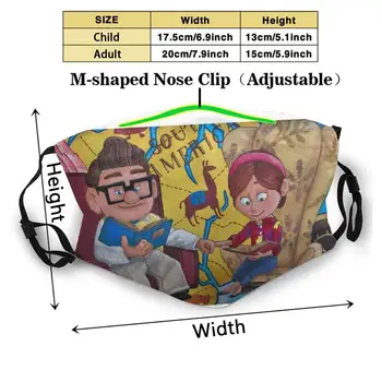 Carl A Ellie - Up 3d Tlač Opakovane Úst Maska Umývateľný Filter Proti Prachu Masku na Tvár Až Pixar Hore Carl A Ellie