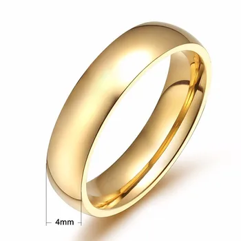 ZORCVENS Jednoduché Zlatá Farba Nehrdzavejúcej Ocele Zásnubné Prstene pre Ženy, Mužov, Elegantný Tenký Svadobné Kapela Výročie Darček