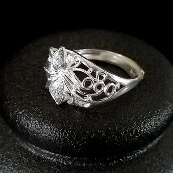 Kvet 999 Šterlingov Strieborné Prstene Pre Ženy, Svadobné Zásnubný Prsteň Nastaviteľné Ručné Luxusné Šperky Boho Etnických Šperky