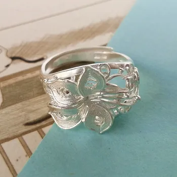 Kvet 999 Šterlingov Strieborné Prstene Pre Ženy, Svadobné Zásnubný Prsteň Nastaviteľné Ručné Luxusné Šperky Boho Etnických Šperky