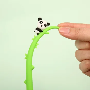 48 ks/veľa Tvorivých Bamboo Panda Gélové Pero Roztomilý 0,5 mm čiernym atramentom Neutrálnej Pero Školy písanie Dodávky Reklamných Darčekových