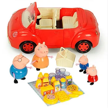 Peppa Pig Bábika Anime, Hračky, Móda, Športové Lietadlo Auto Rodiny Plnej Úlohy Akčného Obrázok Modelu Deti Darčeky