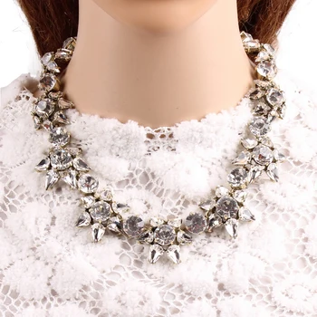 New Horúce Predaj Módnych Crystal Náhrdelník & Prívesok Kostým Robustný Choker Golier Vyhlásenie Šperky pre Ženy