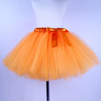 Rainbow orange tylu batoľa deti, detské kostýmy plesové šaty, svadobné party dance krátke pettiskirt tutu dievča deti sukne